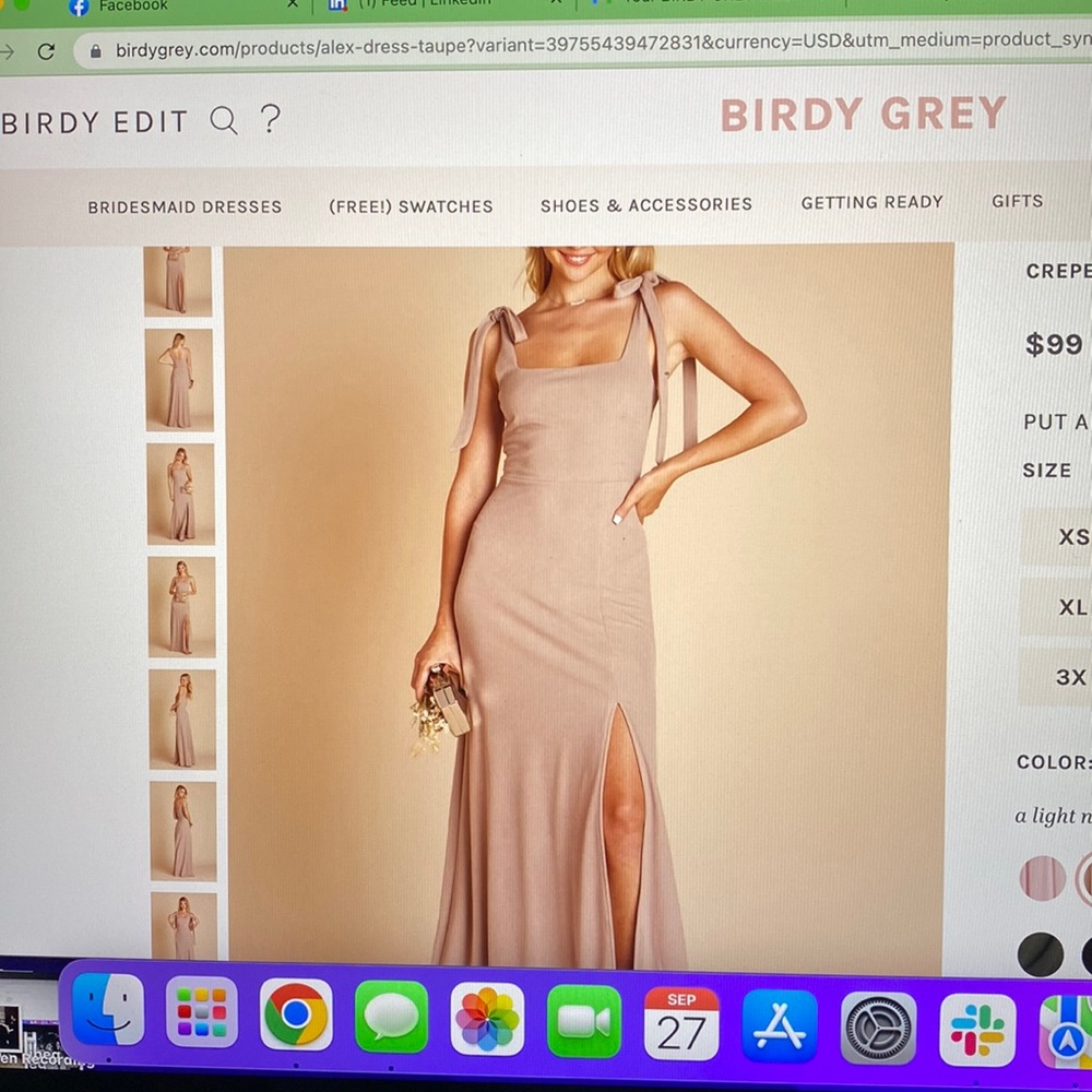 Birdy grey Alex convertible dress crepe taupe